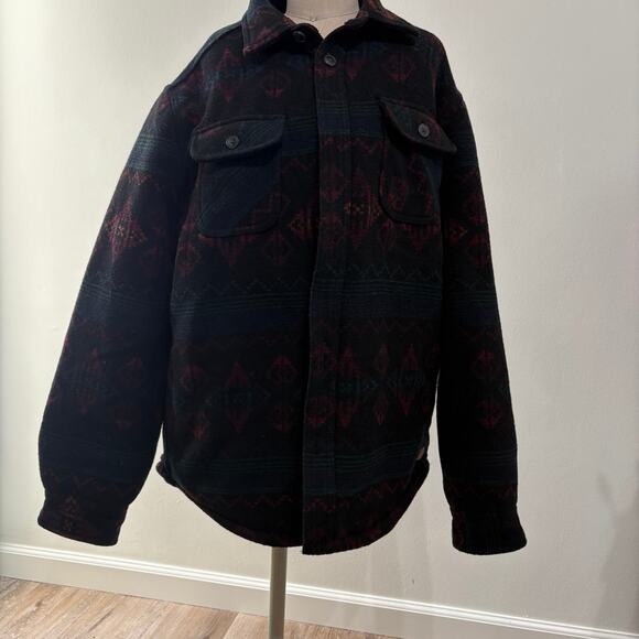 Jachs New York Men's Sherpa Line Wool Warm Multi-Color Black Jacket Large - Picture 1 of 7